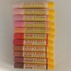 ***SOLD***Burt's bees lip shimmers set of 11